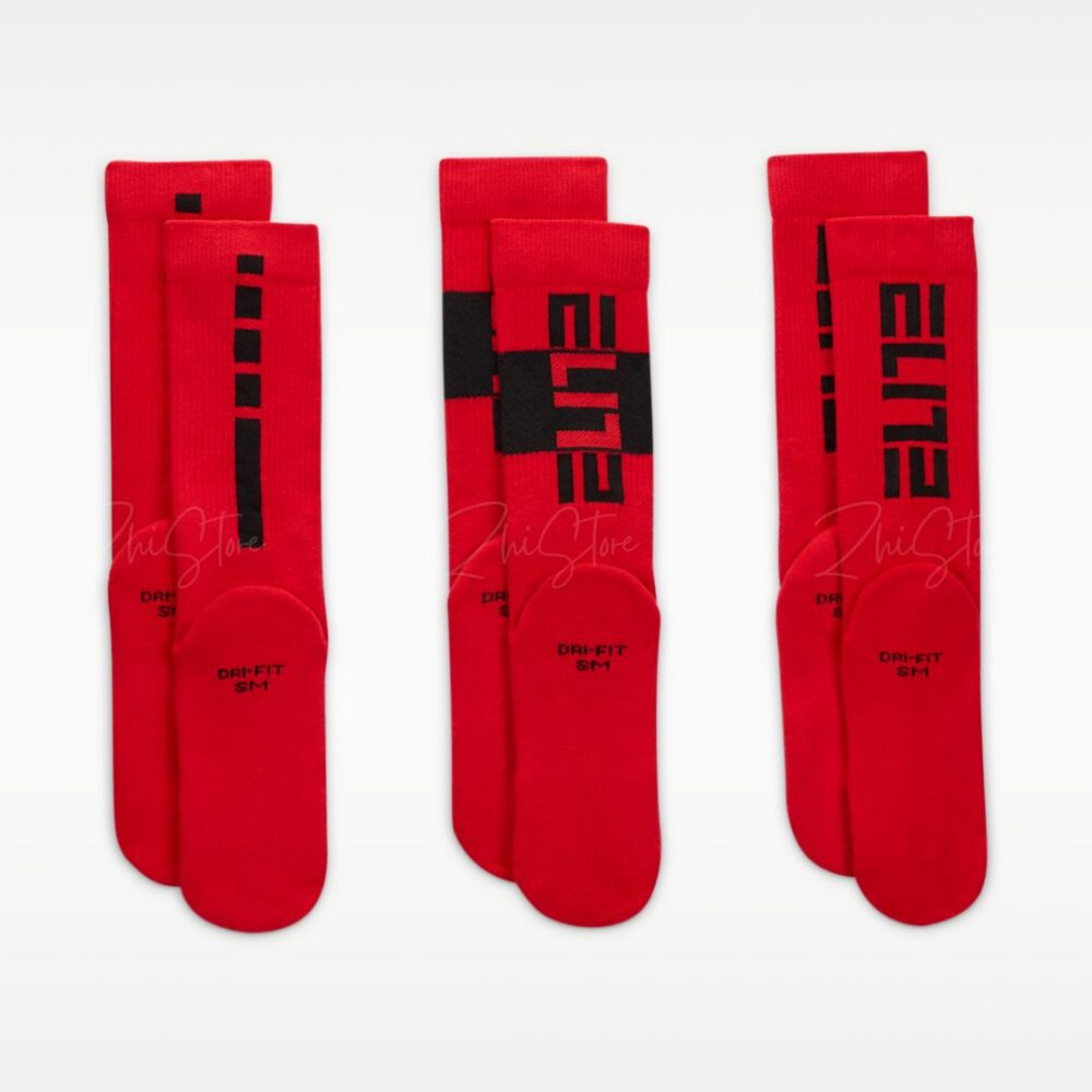 Nike Elite【3雙一組】籃球菁英襪 籃球襪 長襪 襪子 運動襪 白色 紅色 CW6063-100 CW6063-657