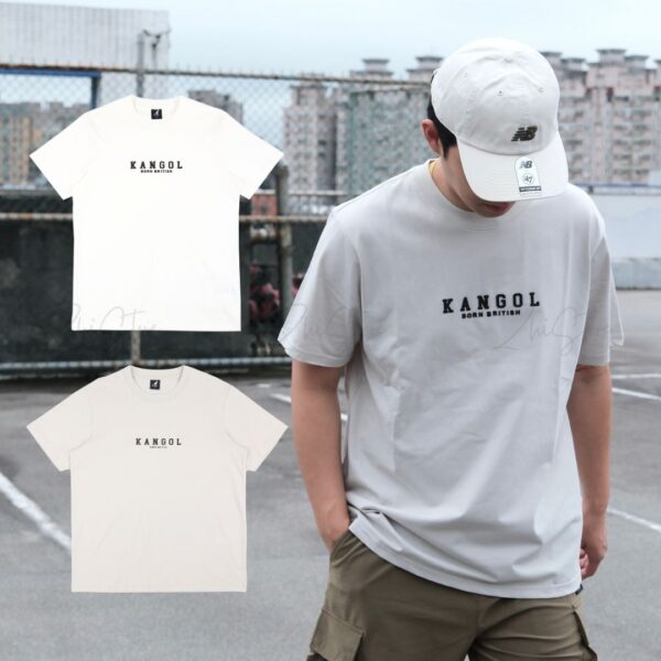 KANGOL 立體字母短袖上衣 白色 霜灰色 T恤 短袖t恤 6425100