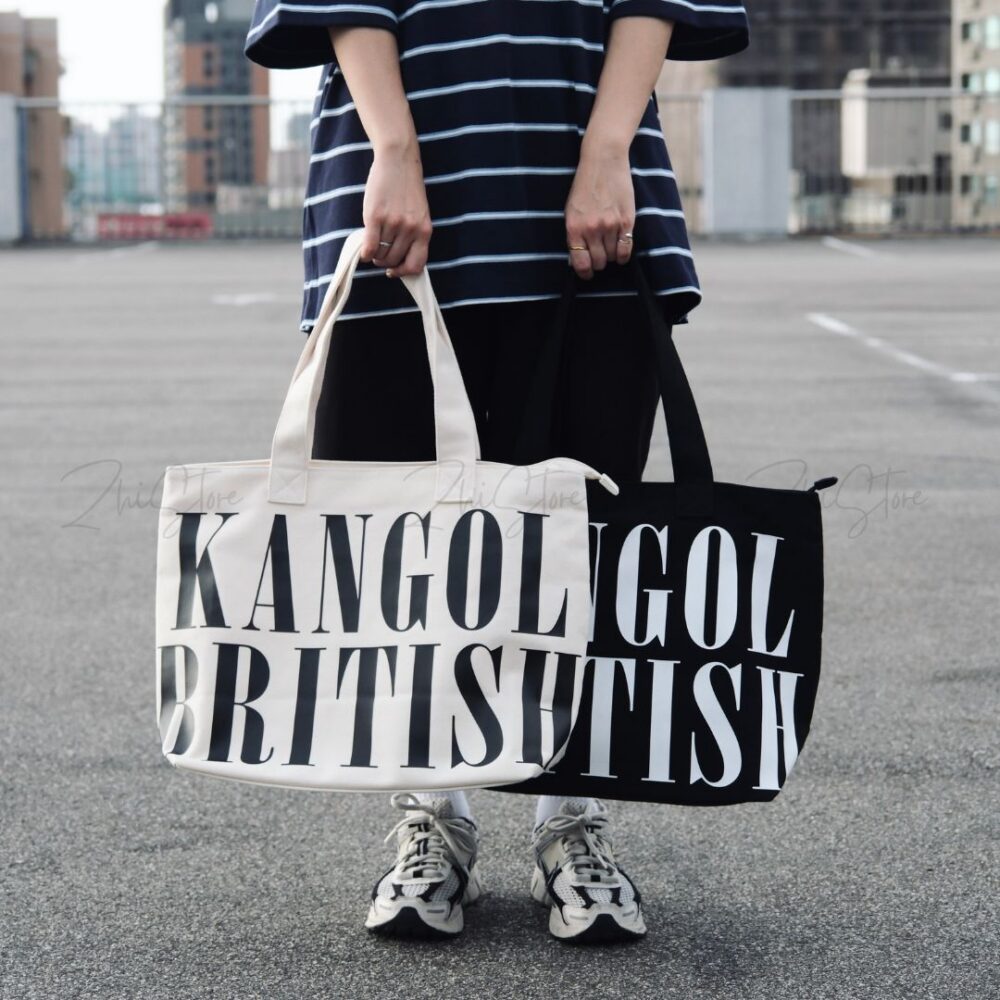 10 KANGOL 字母LOGO 大容量 帆布袋 黑色 米白色 帆布包 托特包 65551706