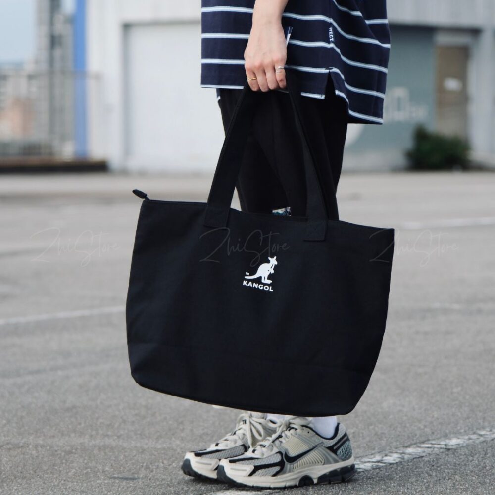 11 KANGOL 字母LOGO 大容量 帆布袋 黑色 米白色 帆布包 托特包 65551706