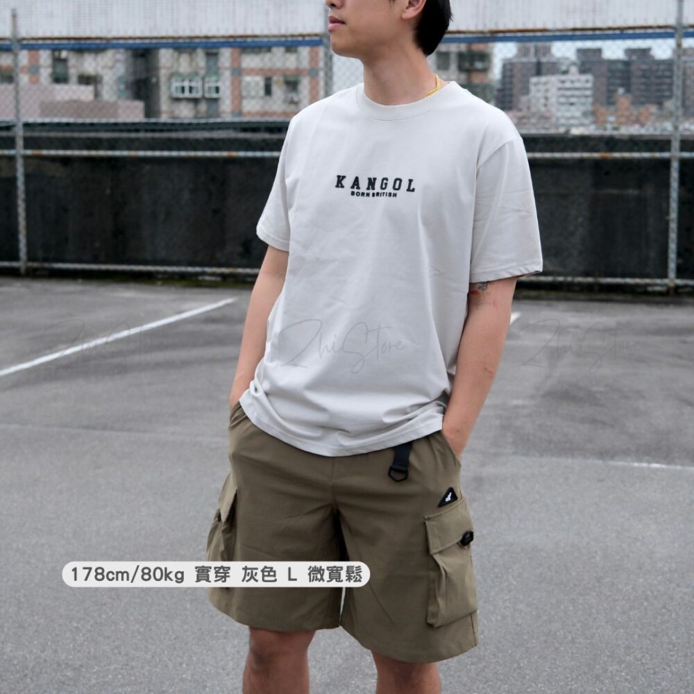 KANGOL 立體字母短袖上衣 白色 霜灰色 T恤 短袖t恤 6425100