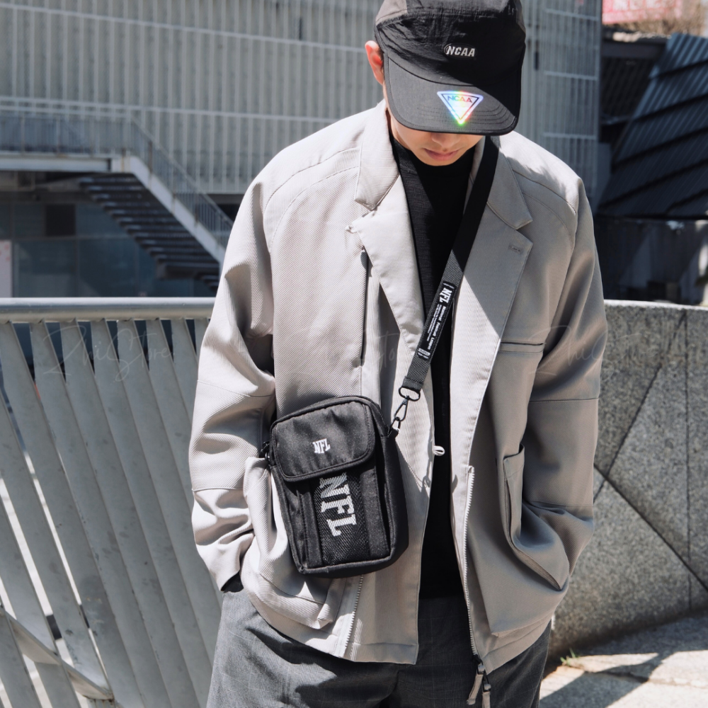NFL 休閒網布側背包 斜背包 小包 隨身包 黑色 藍色 男包 女包 肩背包 24551702