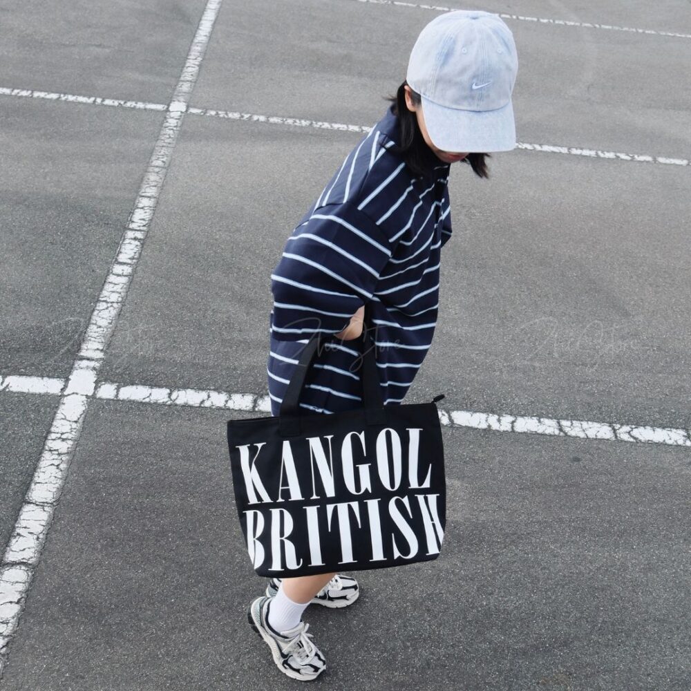 13 KANGOL 字母LOGO 大容量 帆布袋 黑色 米白色 帆布包 托特包 65551706