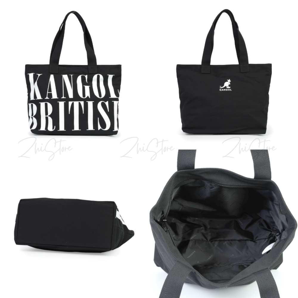 KANGOL 字母LOGO 大容量 帆布袋 黑色 米白色 帆布包 托特包 65551706