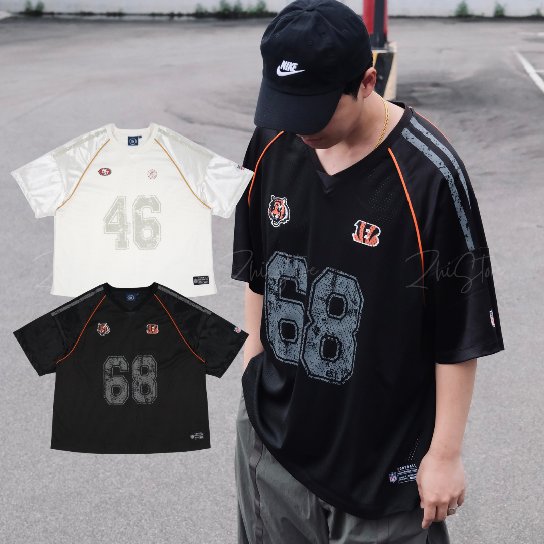 NFL 拉克蘭 拼接網布 短袖上衣 黑色 白色 25251491 25251492