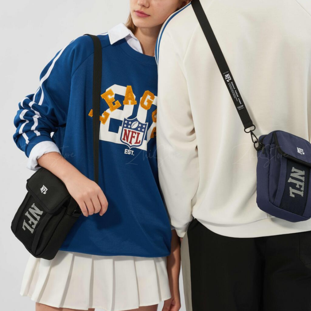 NFL 休閒網布側背包 斜背包 小包 隨身包 黑色 藍色 男包 女包 肩背包 24551702