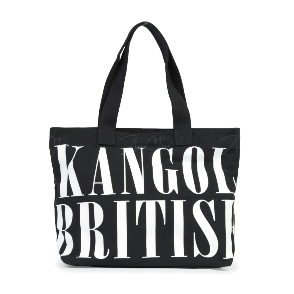 KANGOL 字母LOGO 大容量 帆布袋 黑色 米白色 帆布包 托特包 65551706