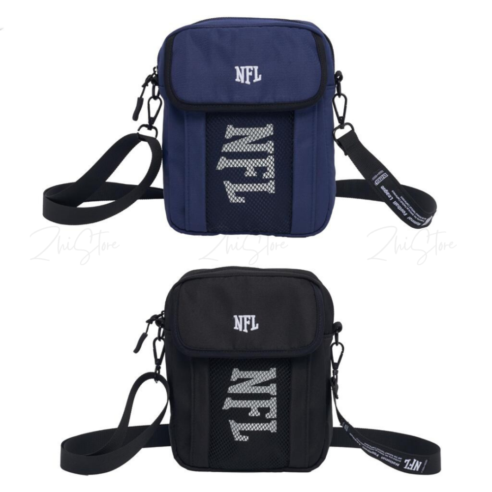 NFL 休閒網布側背包 斜背包 小包 隨身包 黑色 藍色 男包 女包 肩背包 24551702