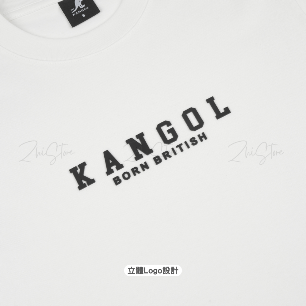 8 KANGOL 立體字母短袖上衣 白色 霜灰色 T恤 短袖t恤 6425100
