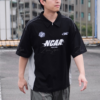NCAA 拉克蘭袖 復古 半開襟 POLO衫 短袖上衣 上衣 黑色 74251320