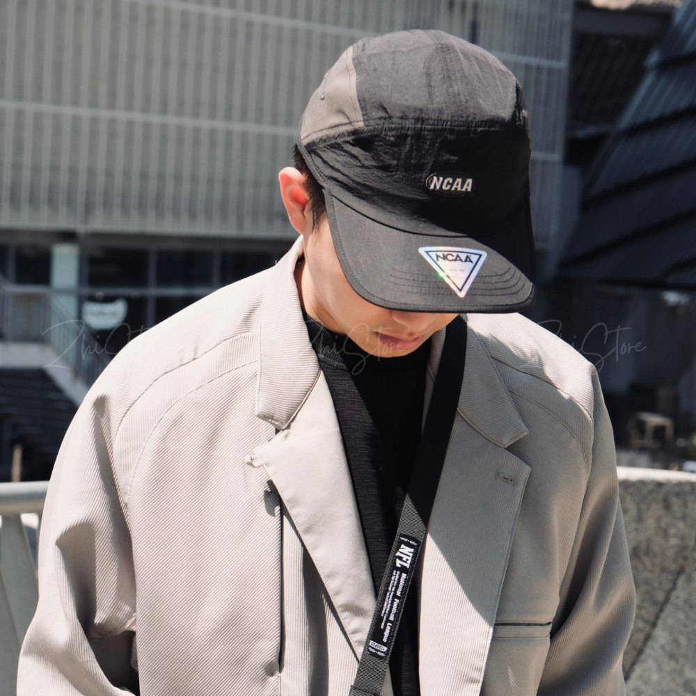 NCAA 異材拼接風衣帽 風帽 帽子 遮陽帽 黑色 卡其 74551860