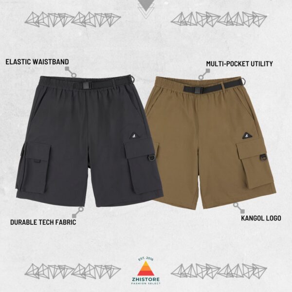 KANGOL 多口袋 工裝短褲 休閒短褲 短褲 男裝 中性 黑色 卡其 64251520