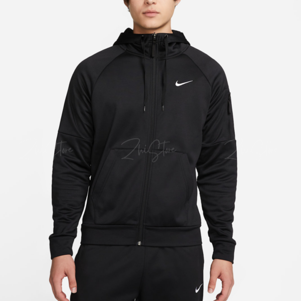 【零碼出清｜售出不退換｜XL號】Nike THERMA-FIT 拉鍊 運動 連帽外套 連帽上衣 保暖 外套 黑色 DQ4831-010