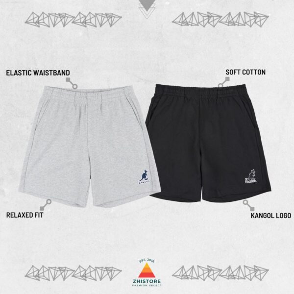 KANGOL 中性棉短褲 休閒短褲 短褲 棉褲 棉短褲 黑色 灰 64251503