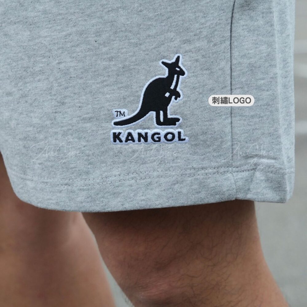 12 KANGOL 中性棉短褲 休閒短褲 短褲 棉褲 棉短褲 黑色 灰 64251503