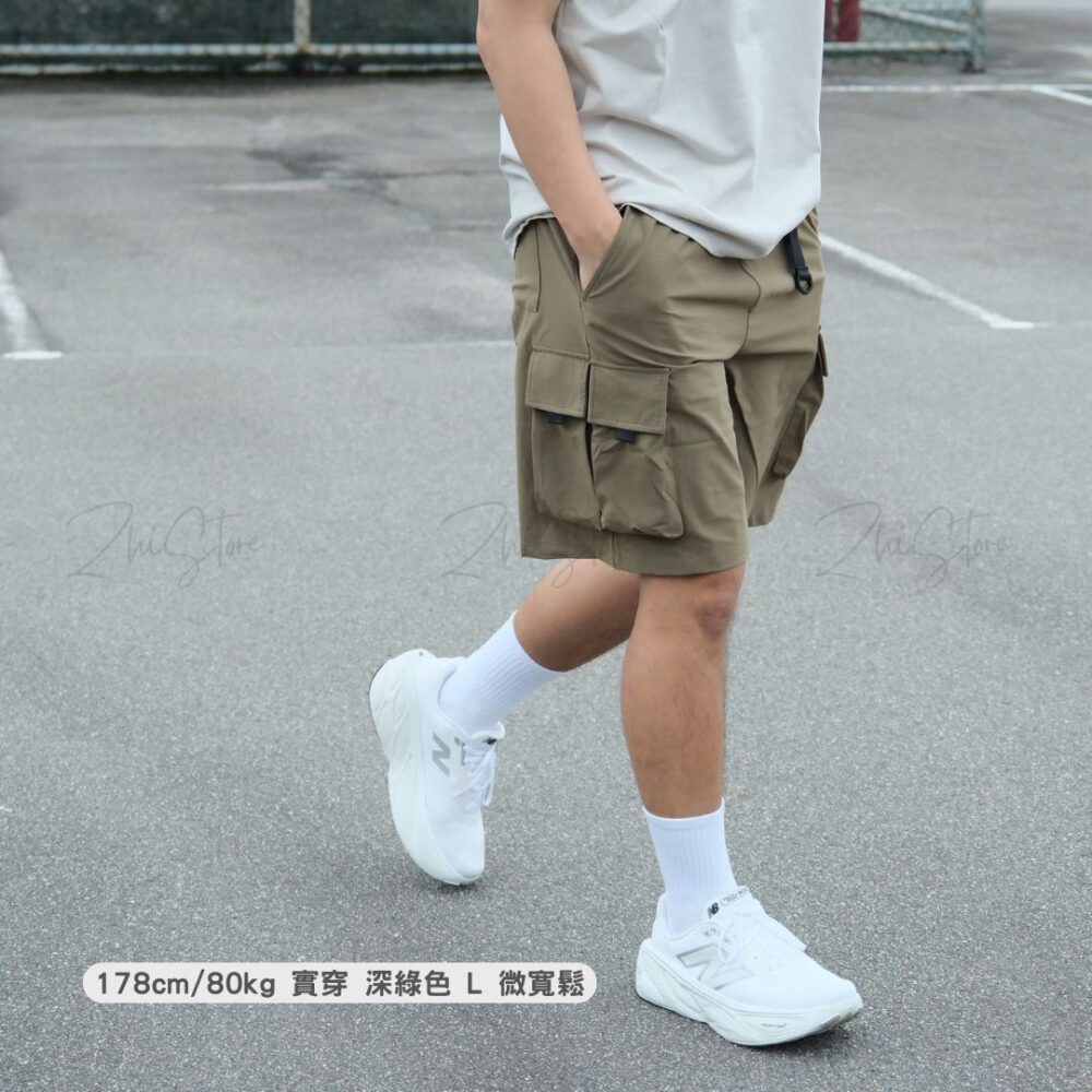 KANGOL 多口袋 工裝短褲 休閒短褲 短褲 男裝 中性 深灰 深綠 64251520