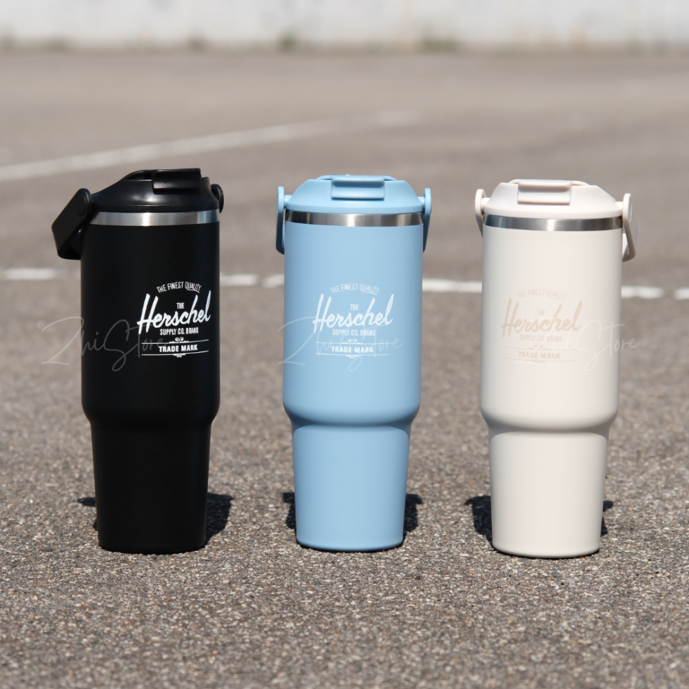 15 Herschel 手提 保溫 冰霸杯 880ml 保溫杯 保冰杯 保溫瓶 不鏽鋼杯 水壺 黑色 奶茶色