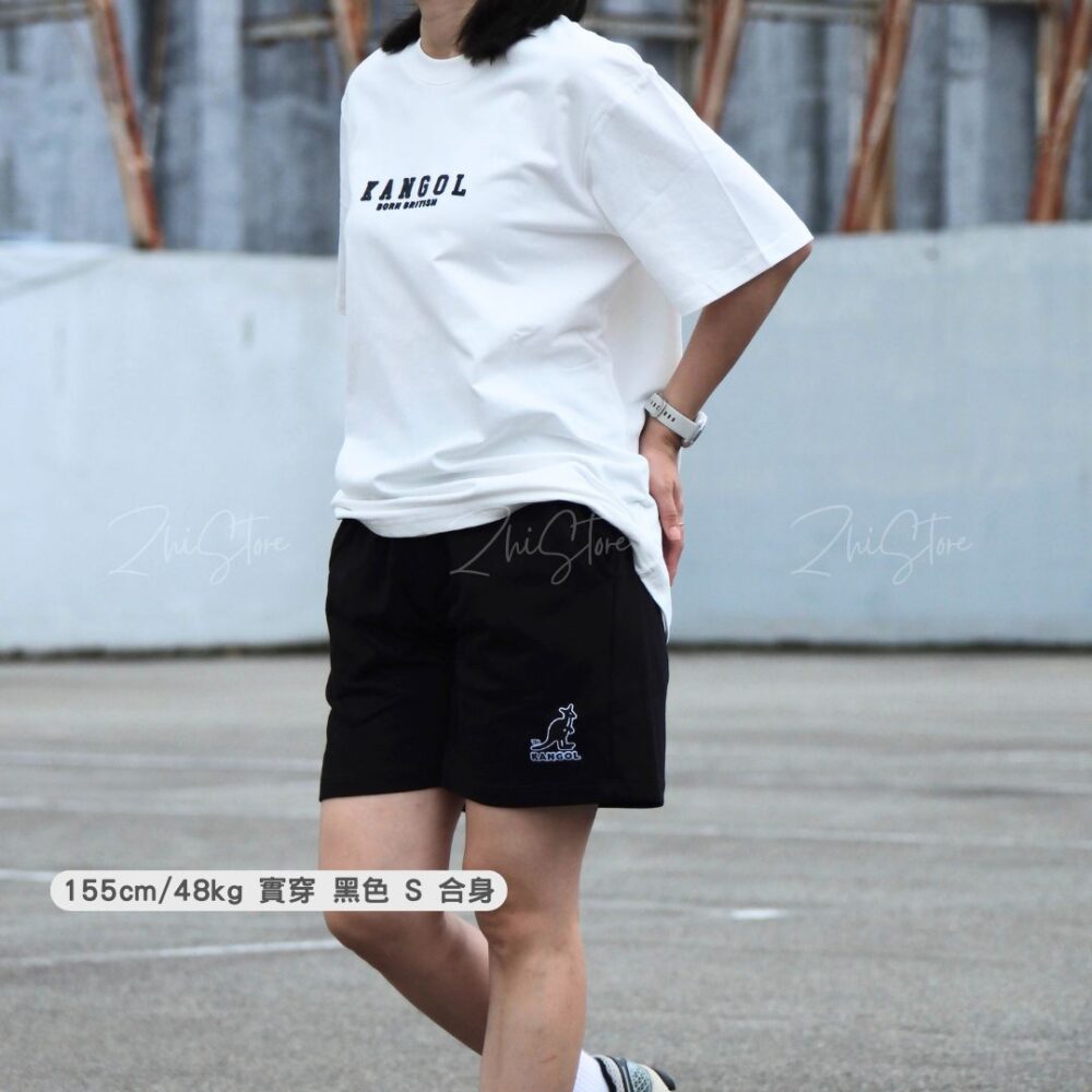 18 KANGOL 中性棉短褲 休閒短褲 短褲 棉褲 棉短褲 黑色 灰 64251503