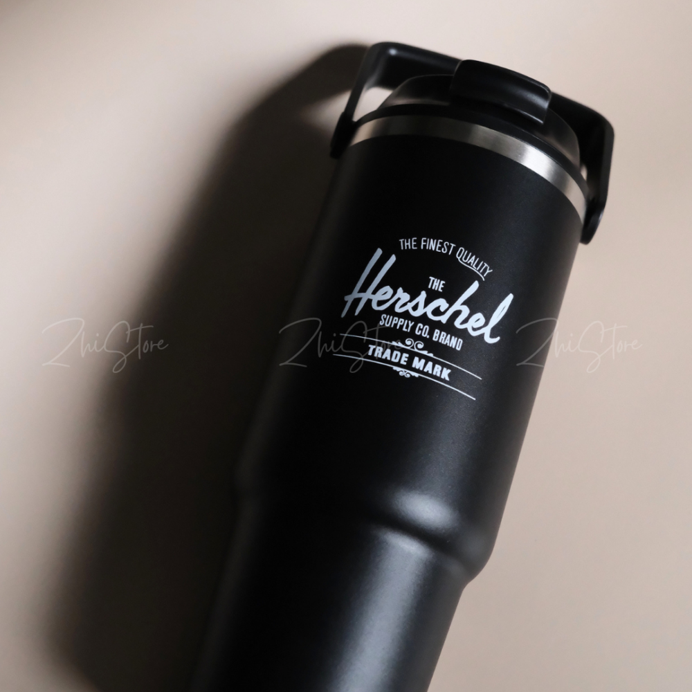 Herschel 手提 保溫 冰霸杯 880ml 保溫杯 保冰杯 保溫瓶 不鏽鋼杯 水壺 黑色 奶茶色