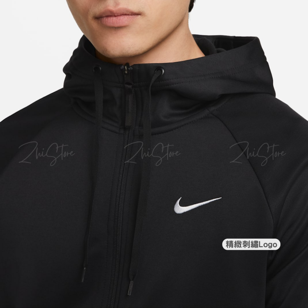【零碼出清｜售出不退換｜XL號】Nike THERMA-FIT 拉鍊 運動 連帽外套 連帽上衣 保暖 外套 黑色 DQ4831-010