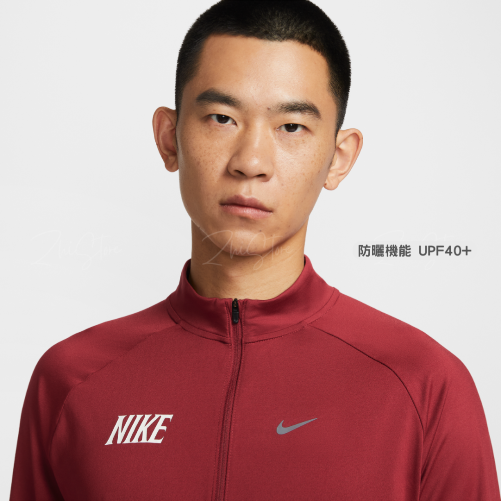 【零碼出清｜售出不退換｜2XL號】Nike Dri-FIT 脫韁系列 防曬 速乾 運動上衣 跑步上衣 長袖上衣 紅色 IQ3818-613