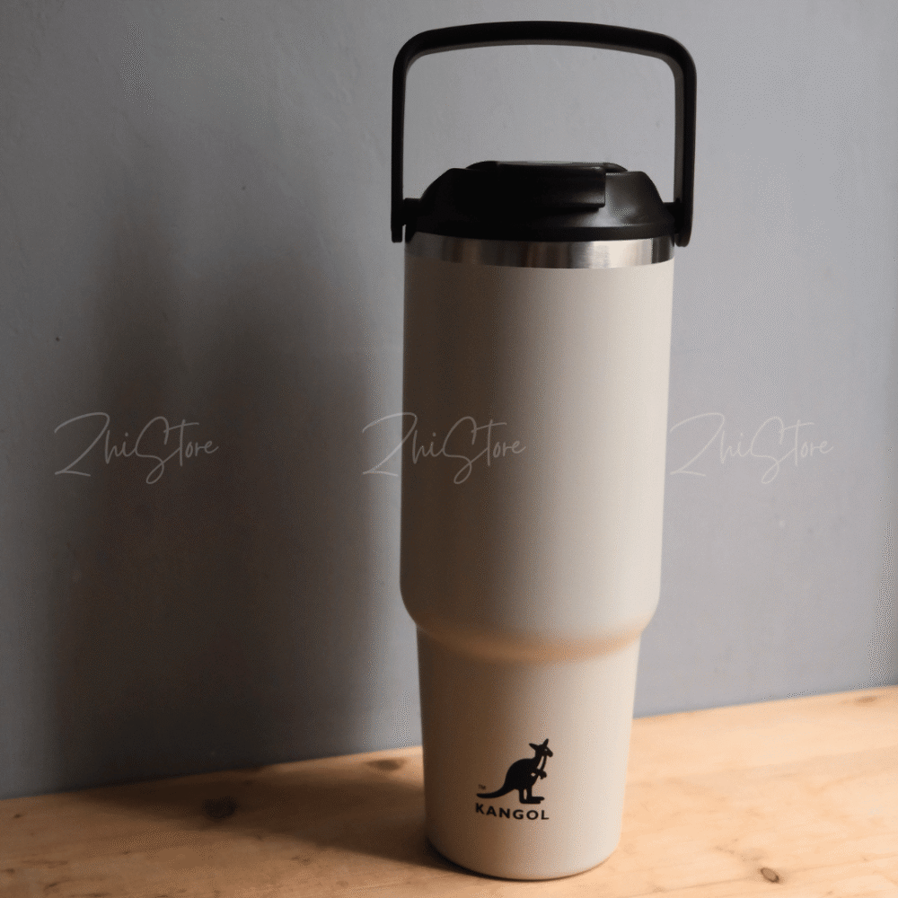 39 KANGOL / Herschel 手提 保溫 冰霸杯 880ml 保溫杯 保冰杯 保溫瓶 不鏽鋼杯 水壺 黑色 奶茶色
