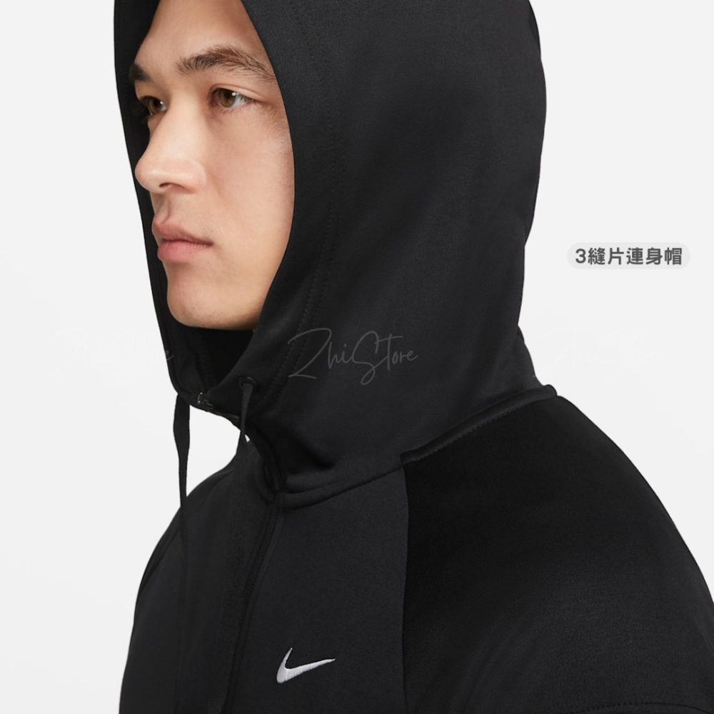 【零碼出清｜售出不退換｜XL號】Nike THERMA-FIT 拉鍊 運動 連帽外套 連帽上衣 保暖 外套 黑色 DQ4831-010