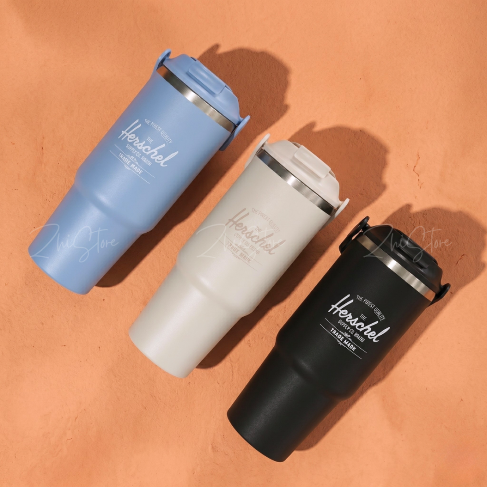 Herschel 手提 保溫 冰霸杯 880ml 保溫杯 保冰杯 保溫瓶 不鏽鋼杯 水壺 黑色 奶茶色