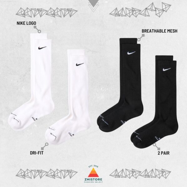 1 Nike Elevated【2雙一組】及膝長襪 白襪 白長襪 襪子 男襪 女襪 HQ8510-100 HQ8510-010