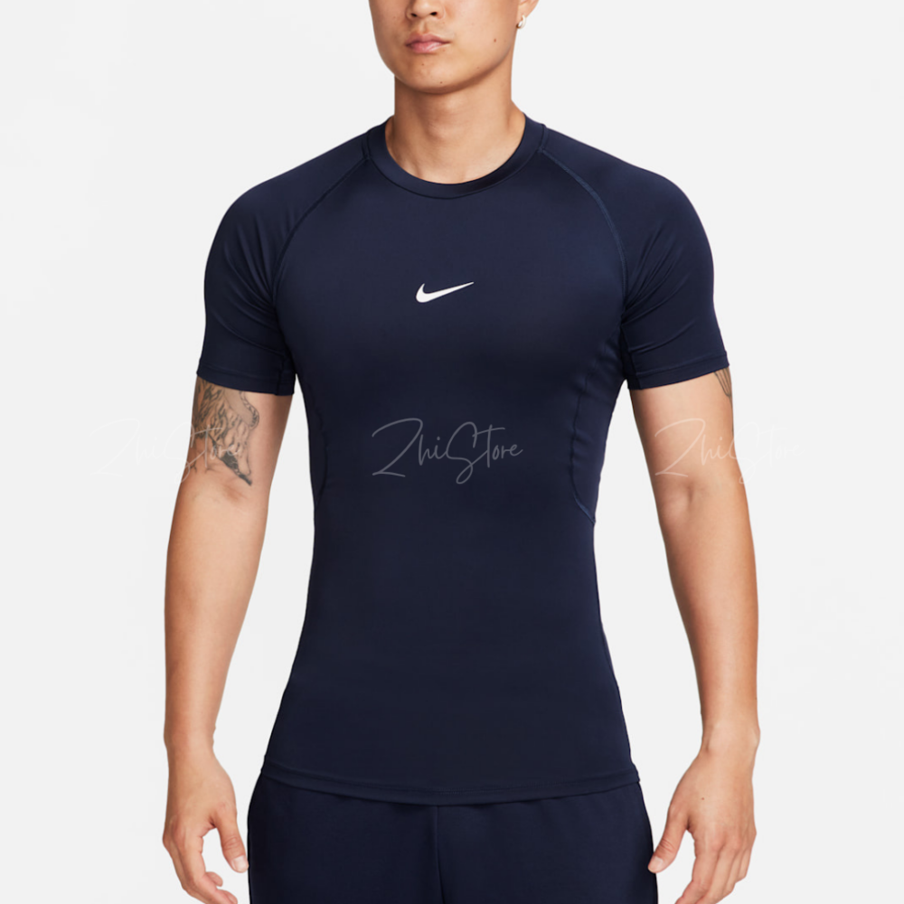 17 Nike Pro Dri-FIT 男款 緊身運動短袖上衣 運動束衣 健身衣 緊身衣 運動上衣 排汗短T 深藍色 FB7933-451