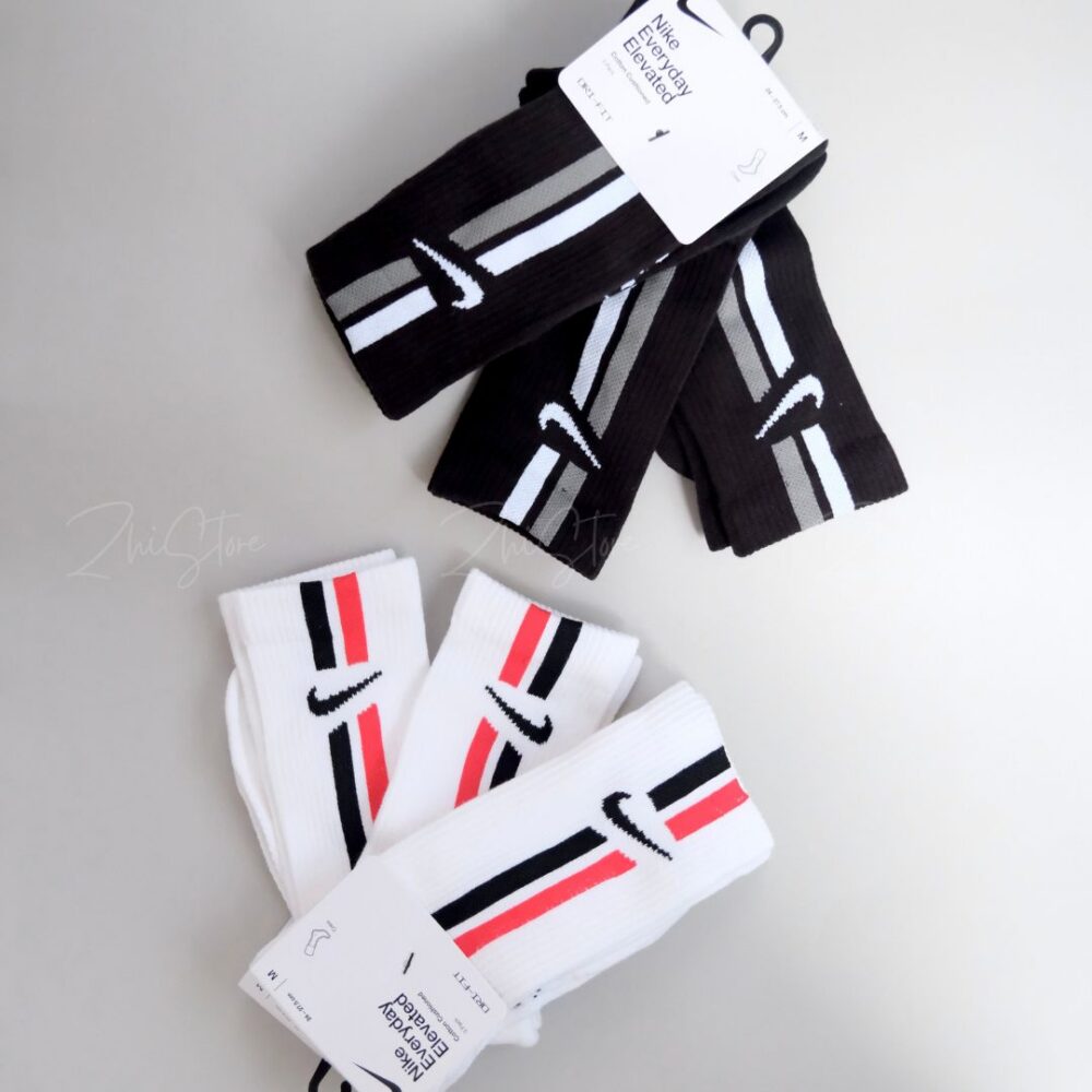 19 Nike Elevated【3雙一組】條紋長襪 白襪 白長襪 襪子 男襪 女襪 IH8532-900 IH8532-902