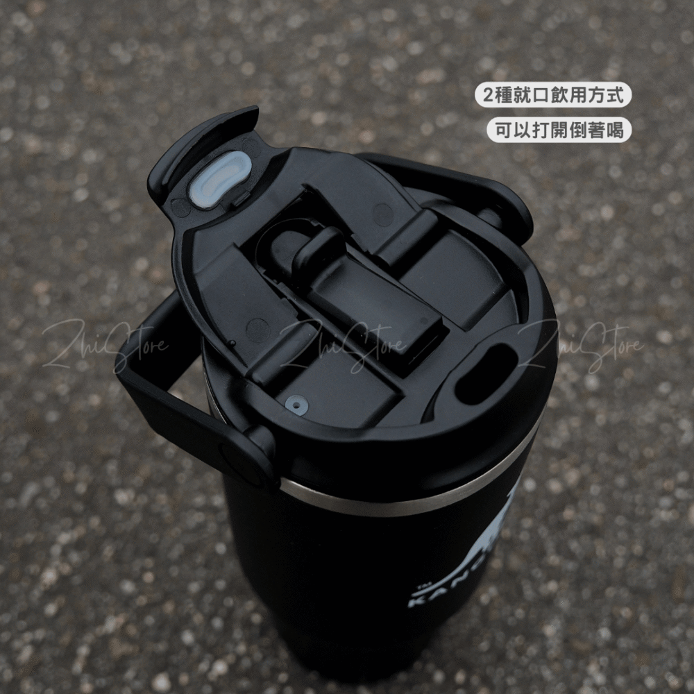 KANGOL 手提 保溫 冰霸杯 880ml 保溫杯 保冰杯 保溫瓶 不鏽鋼杯 水壺 黑色 奶茶色