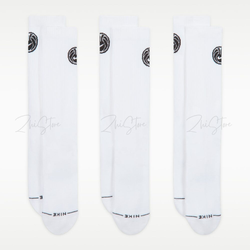 Nike Elevated【3雙一組】籃球長襪 白長襪 白襪 白色 男襪 女襪 IH8631-901