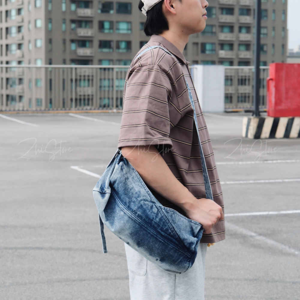 12 日本 Alfred Alex 復古 水洗 丹寧包 斜背包 肩背包