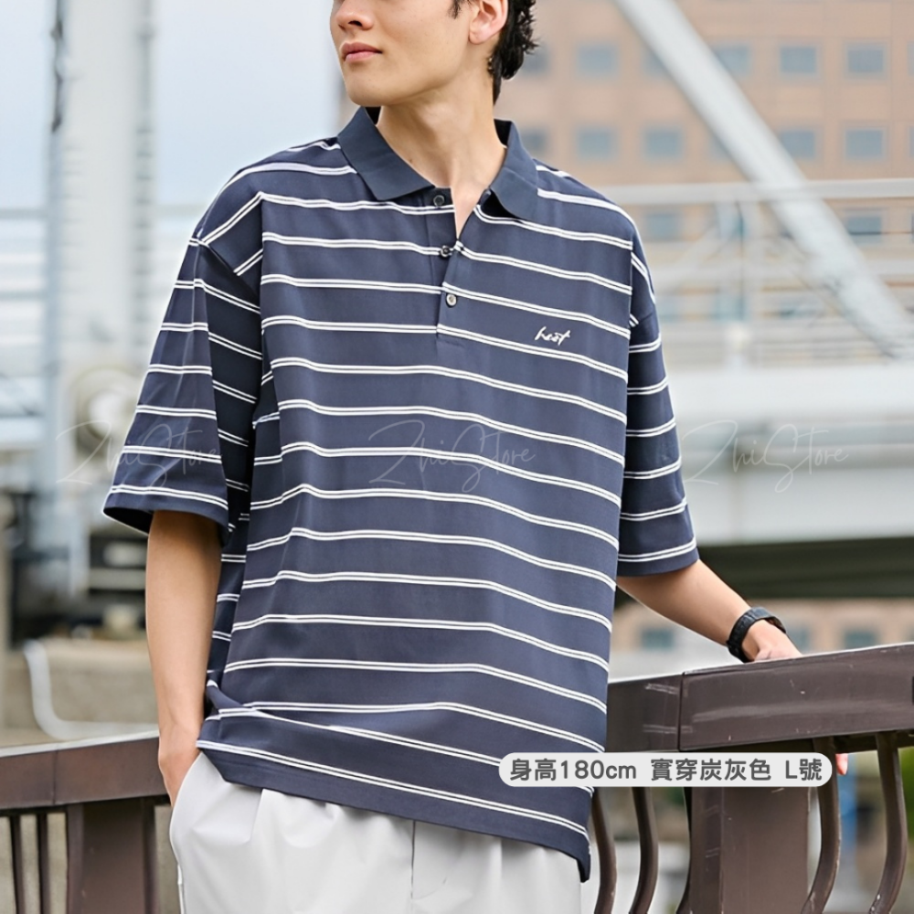15 日本 HECT 條紋 POLO衫 短袖上衣 日系 中性 男裝 女裝 上衣 短袖 女生上衣 男生上衣