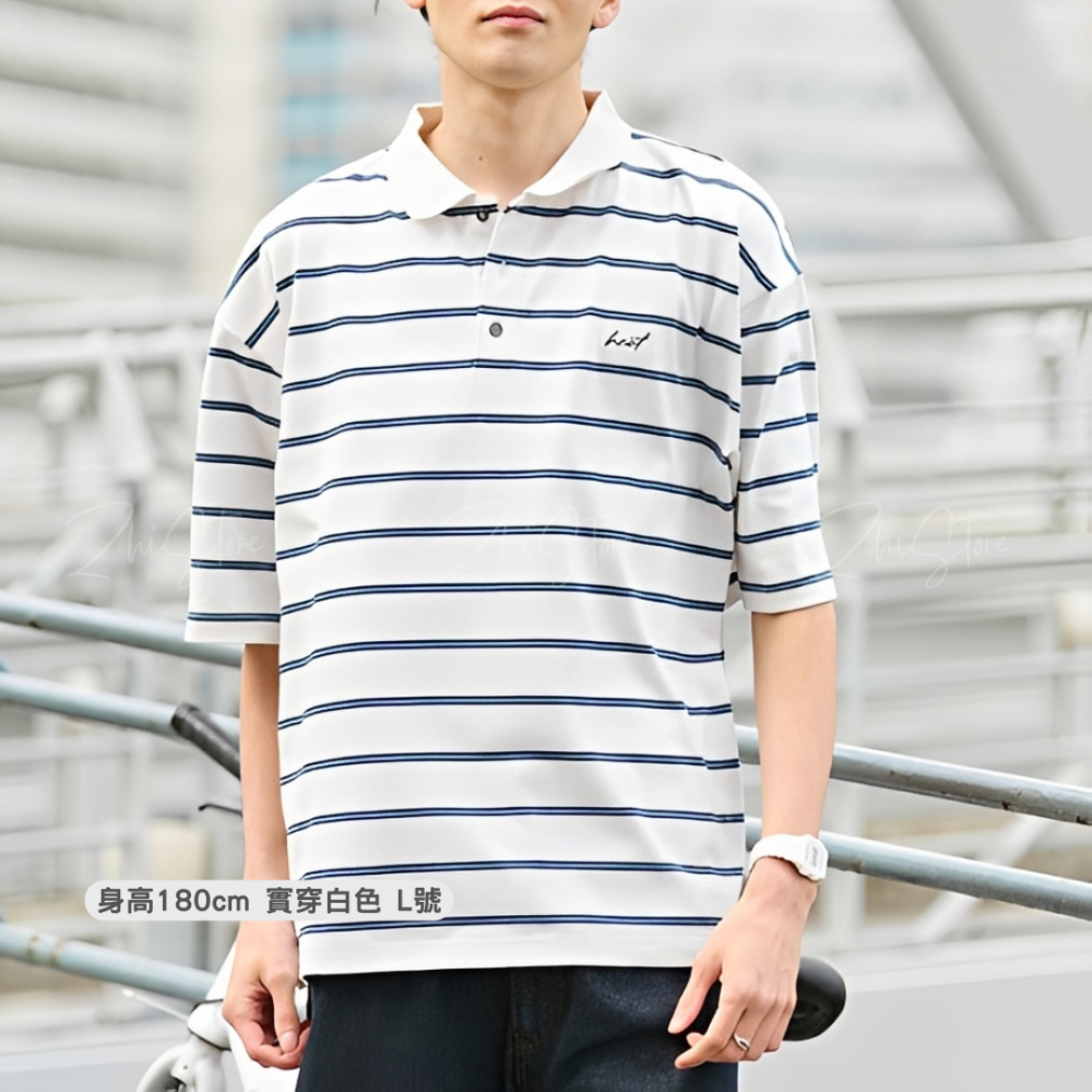 18 日本 HECT 條紋 POLO衫 短袖上衣 日系 中性 男裝 女裝 上衣 短袖 女生上衣 男生上衣