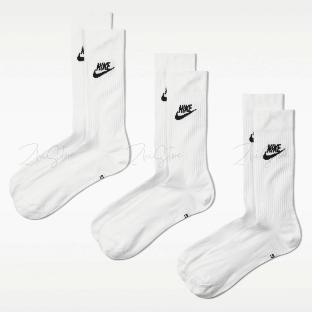 5 Nike Sportswear【3雙一組】薄款 Logo 白長襪 白襪 長襪 襪子 男襪 女襪 DX5025-100