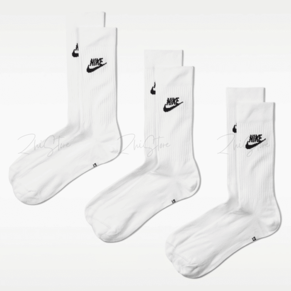 5 Nike Sportswear【3雙一組】薄款 Logo 白長襪 白襪 長襪 襪子 男襪 女襪 DX5025-100