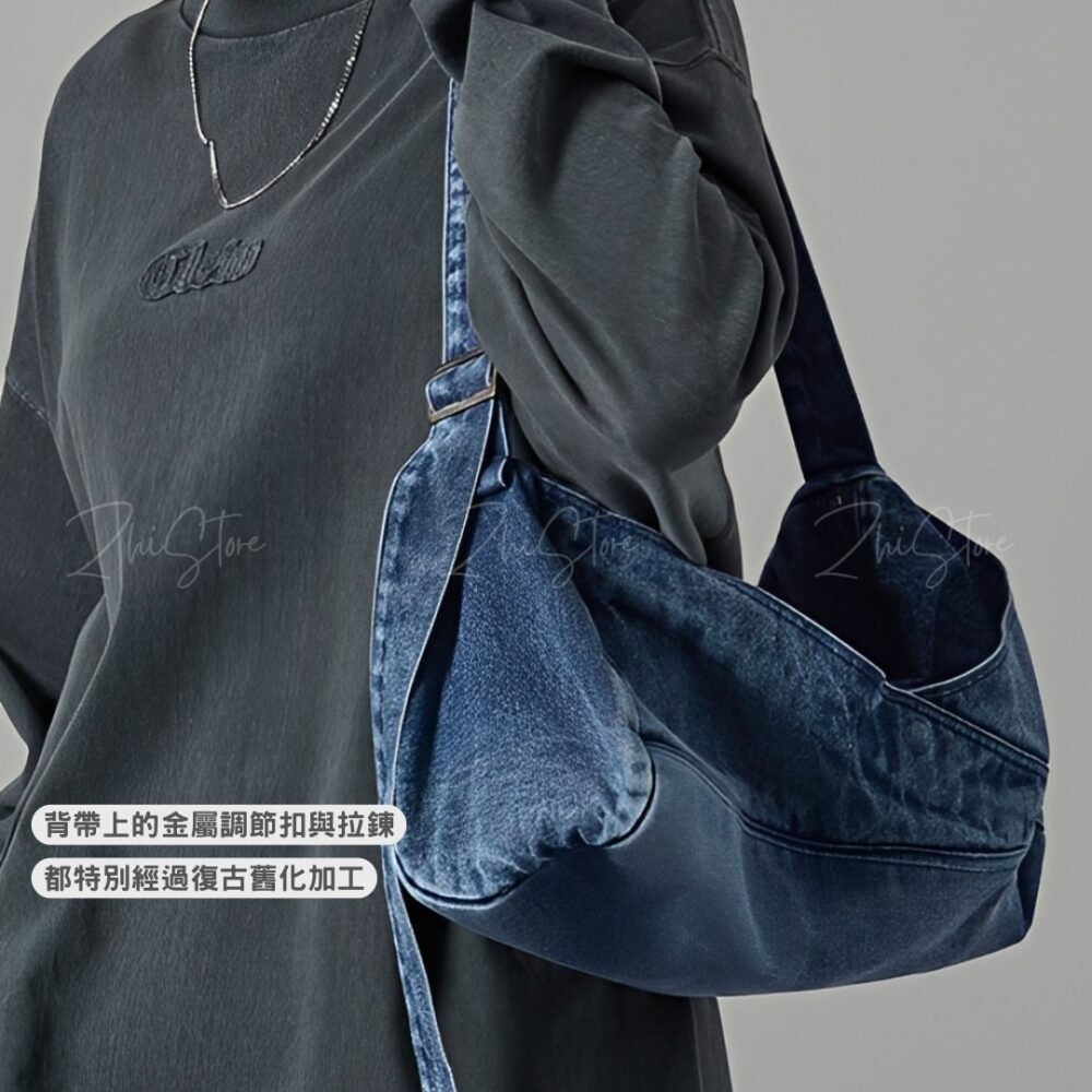 6 日本 Alfred Alex 復古 水洗 丹寧包 斜背包 肩背包