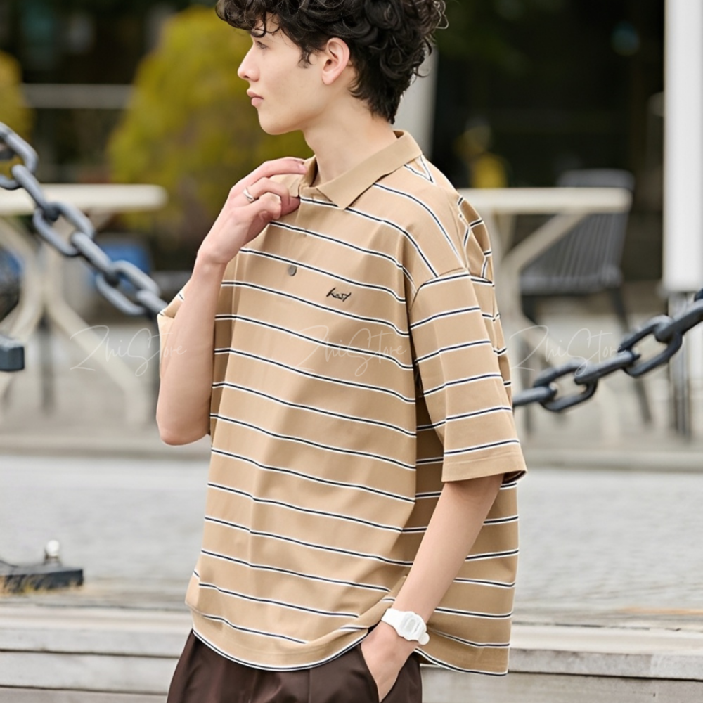 9 日本 HECT 條紋 POLO衫 短袖上衣 日系 中性 男裝 女裝 上衣 短袖 女生上衣 男生上衣