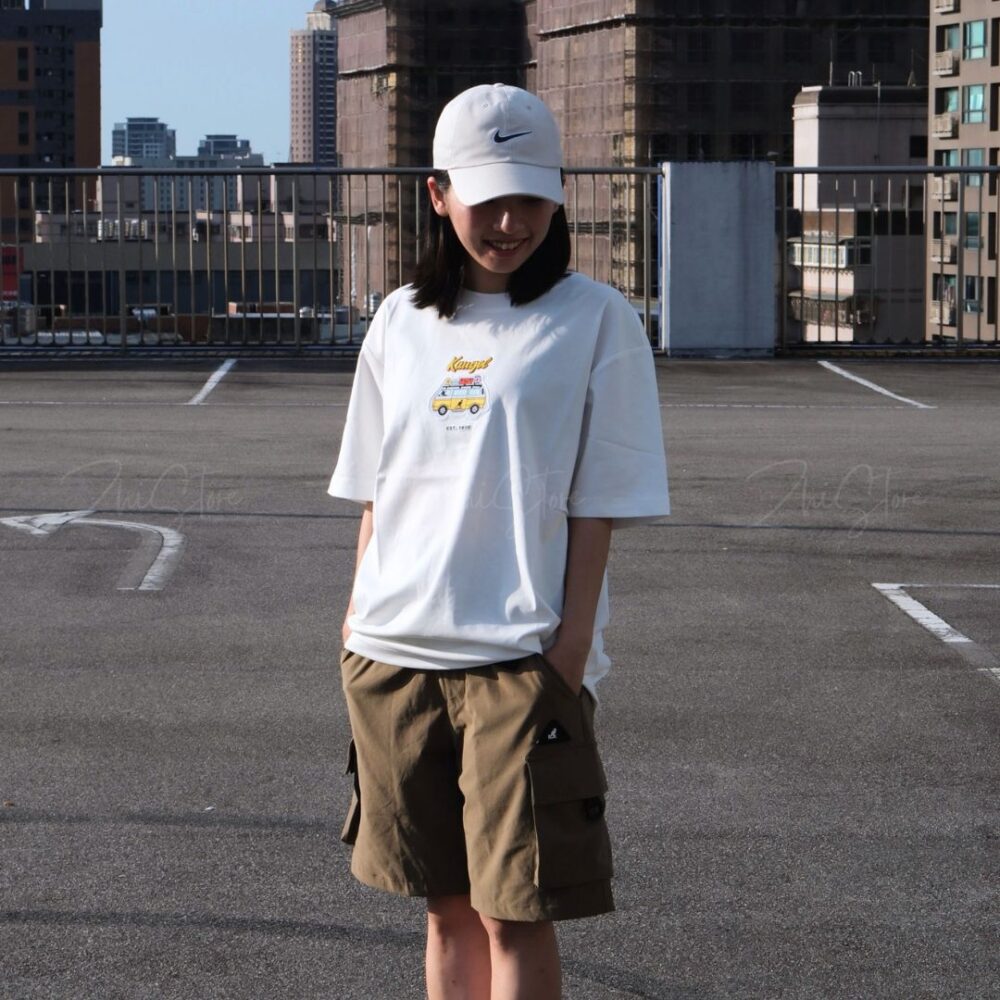 11 KANGOL 中性 露營巴士 圖T 短袖上衣 t恤 短袖 男生上衣 女生 黑色 白 65251014
