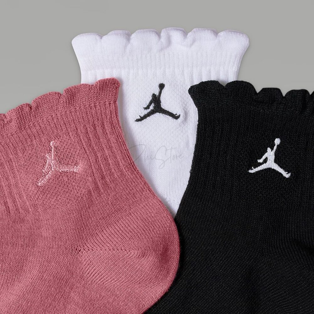 11 Nike Jordan【3雙一組】木耳邊 中筒襪 襪子 休閒襪 白襪 襪 白色 IR0597-901