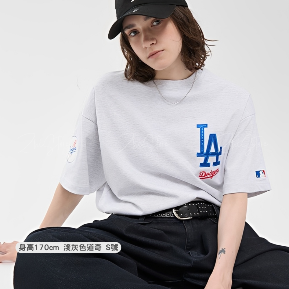 MLB 刺繡 落肩 短袖上衣 T-shirt 短袖