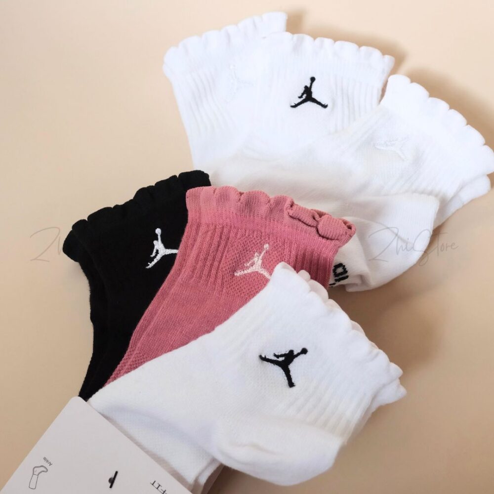 14 Nike Jordan【3雙一組】木耳邊 中筒襪 襪子 休閒襪 白襪 襪 白色 IR0597-901