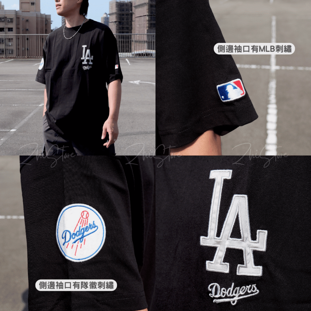 MLB 刺繡 落肩 短袖上衣 T-shirt 短袖