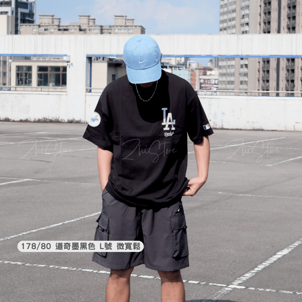 MLB 刺繡 落肩 短袖上衣 T-shirt 短袖