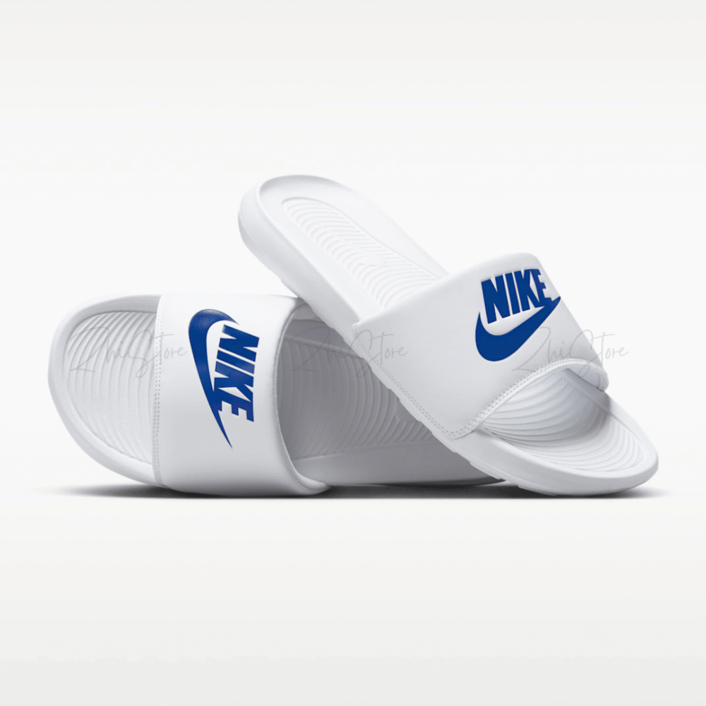 【零碼售出不退換】Nike Victori One Slide 軟Q底 拖鞋 白底藍字 CN9675-102
