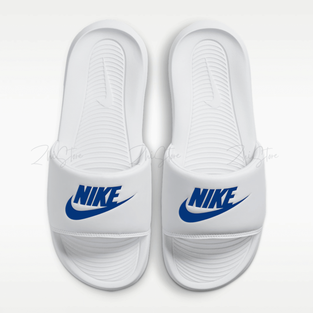 【零碼售出不退換】Nike Victori One Slide 軟Q底 拖鞋 白底藍字 CN9675-102