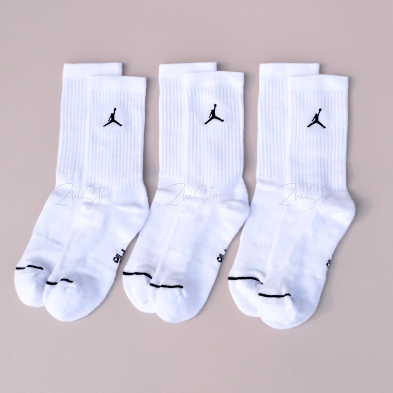 【基本款 & 升級款】Nike Air Jordan【3雙一組】Logo 長襪 休閒襪 襪子 白色 黑色 DX9632-010 DX9632-100 IR6319-100 IR6319-010