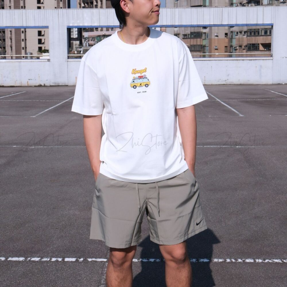 5 KANGOL 中性 露營巴士 圖T 短袖上衣 t恤 短袖 男生上衣 女生 黑色 白 65251014